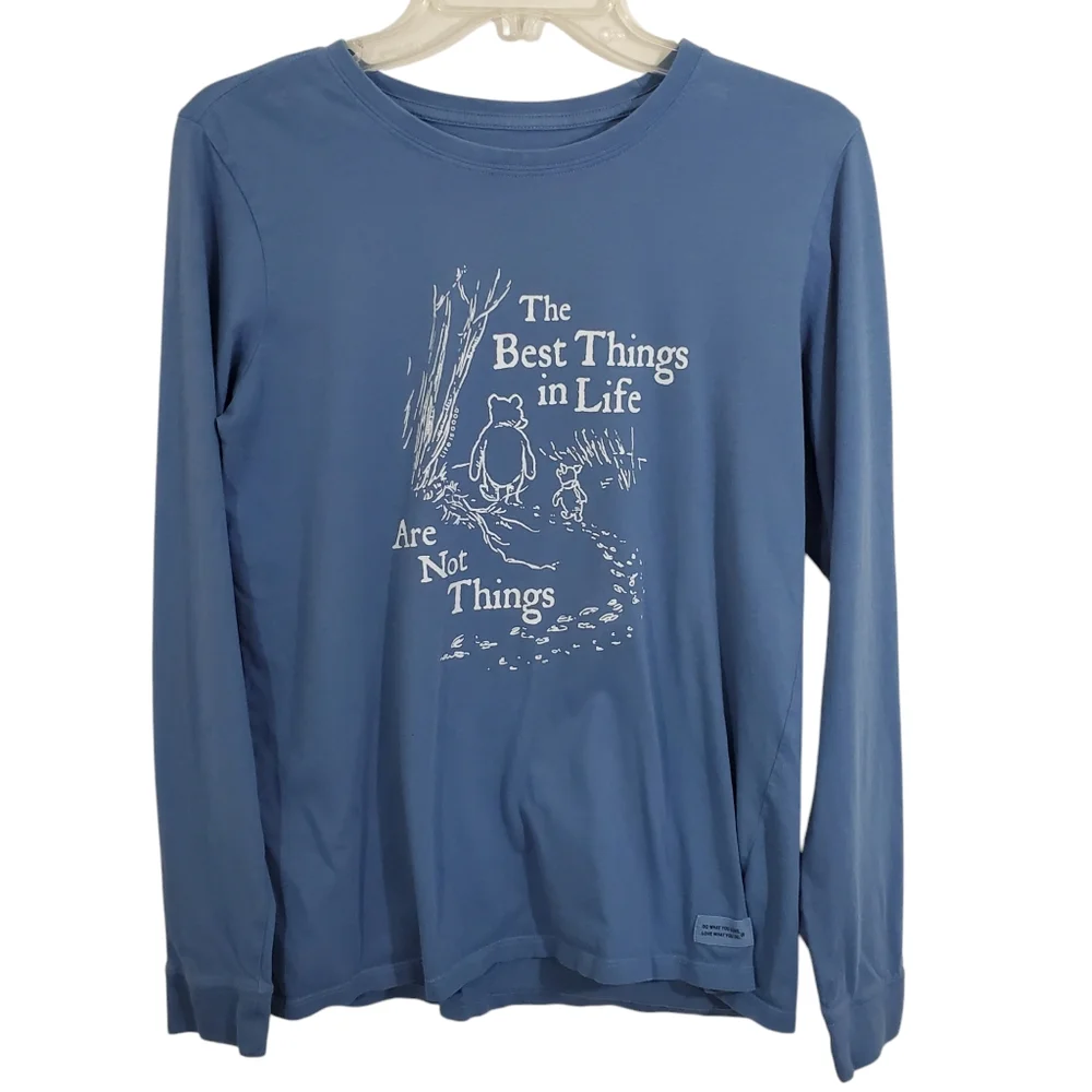Life is Good Disney Winnie The Pooh Best Things in Life Crusher Tee Size Medium - Picture 1 of 8